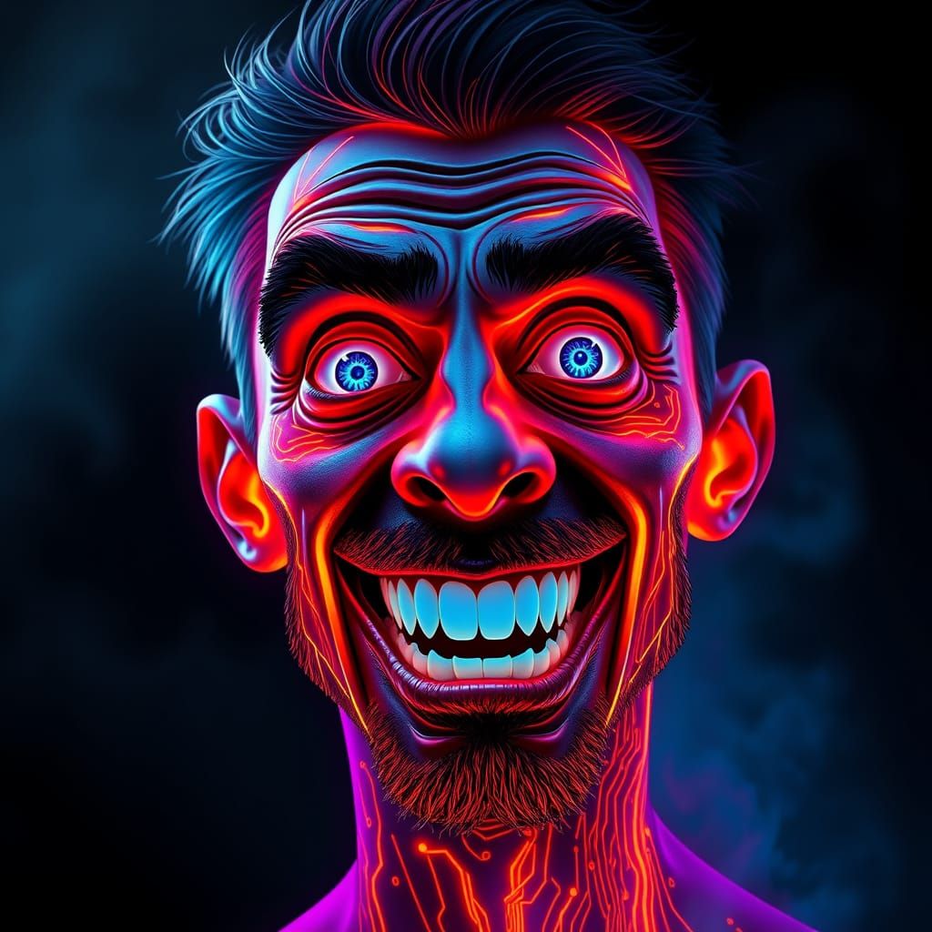 Ethereal Neon Human Portrait