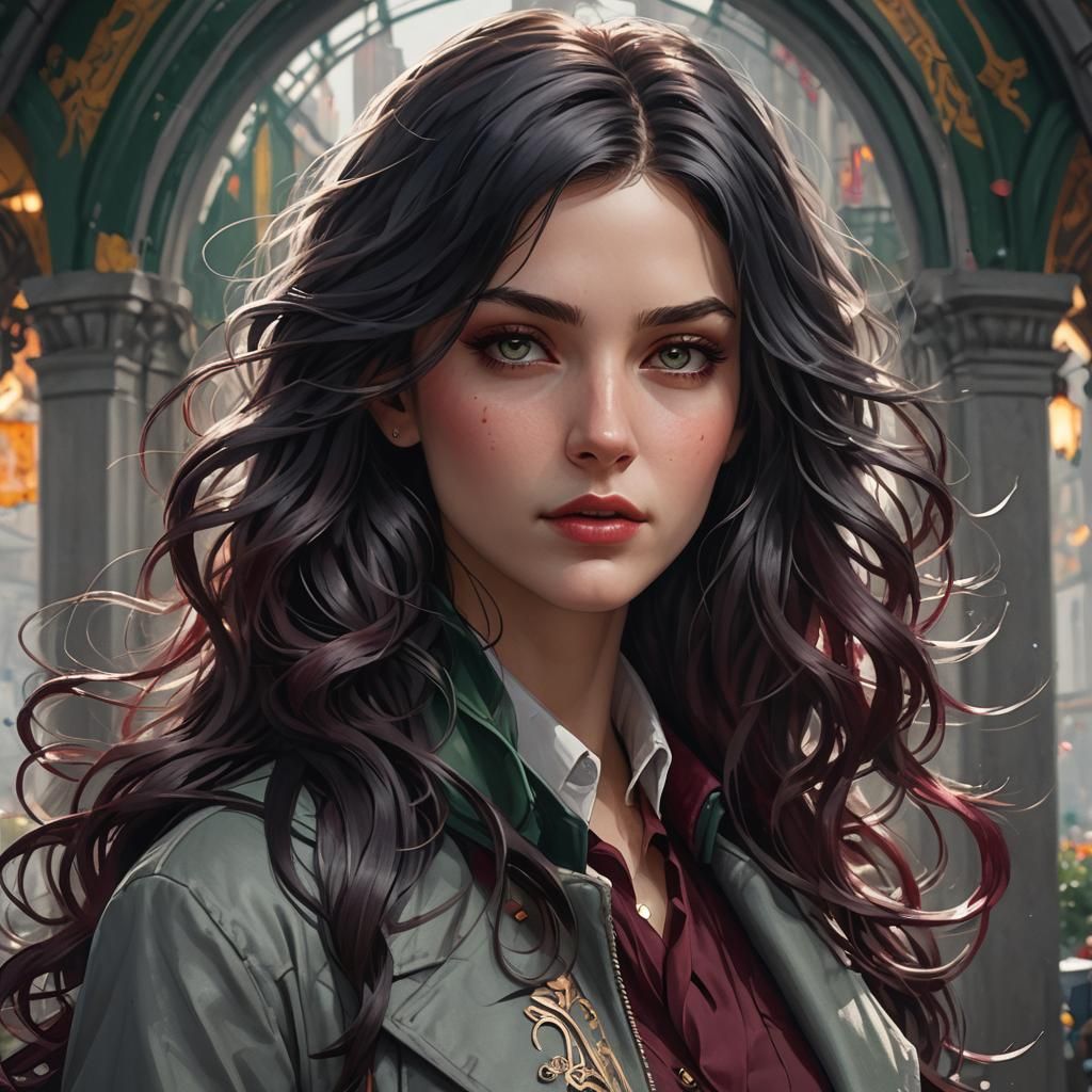 Beautiful Woman Portrait in Hyperdetailed Digital Art