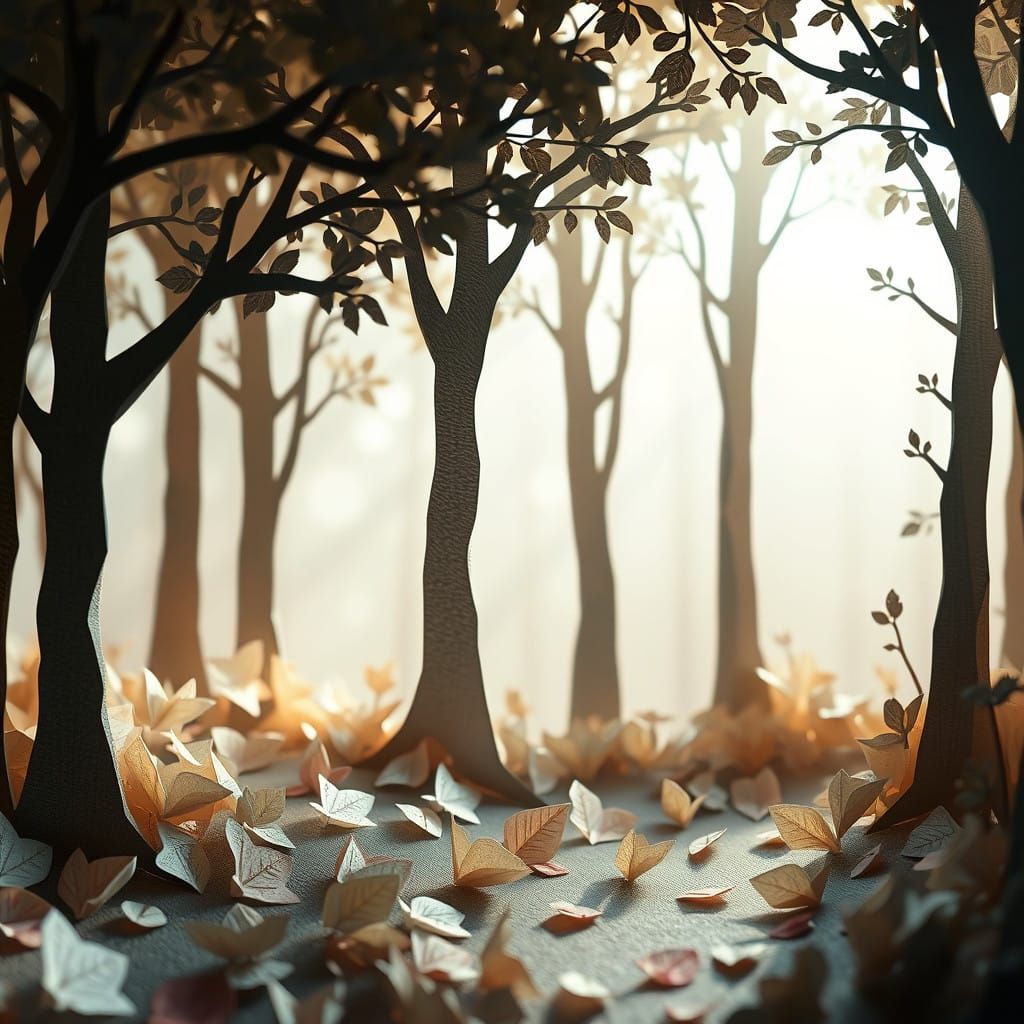 Whispers of Forest Serenity in Textured Paper