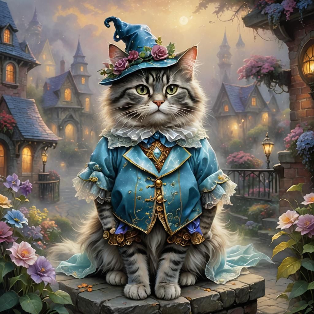 Cat in Costume: Ethereal Fantasy Art