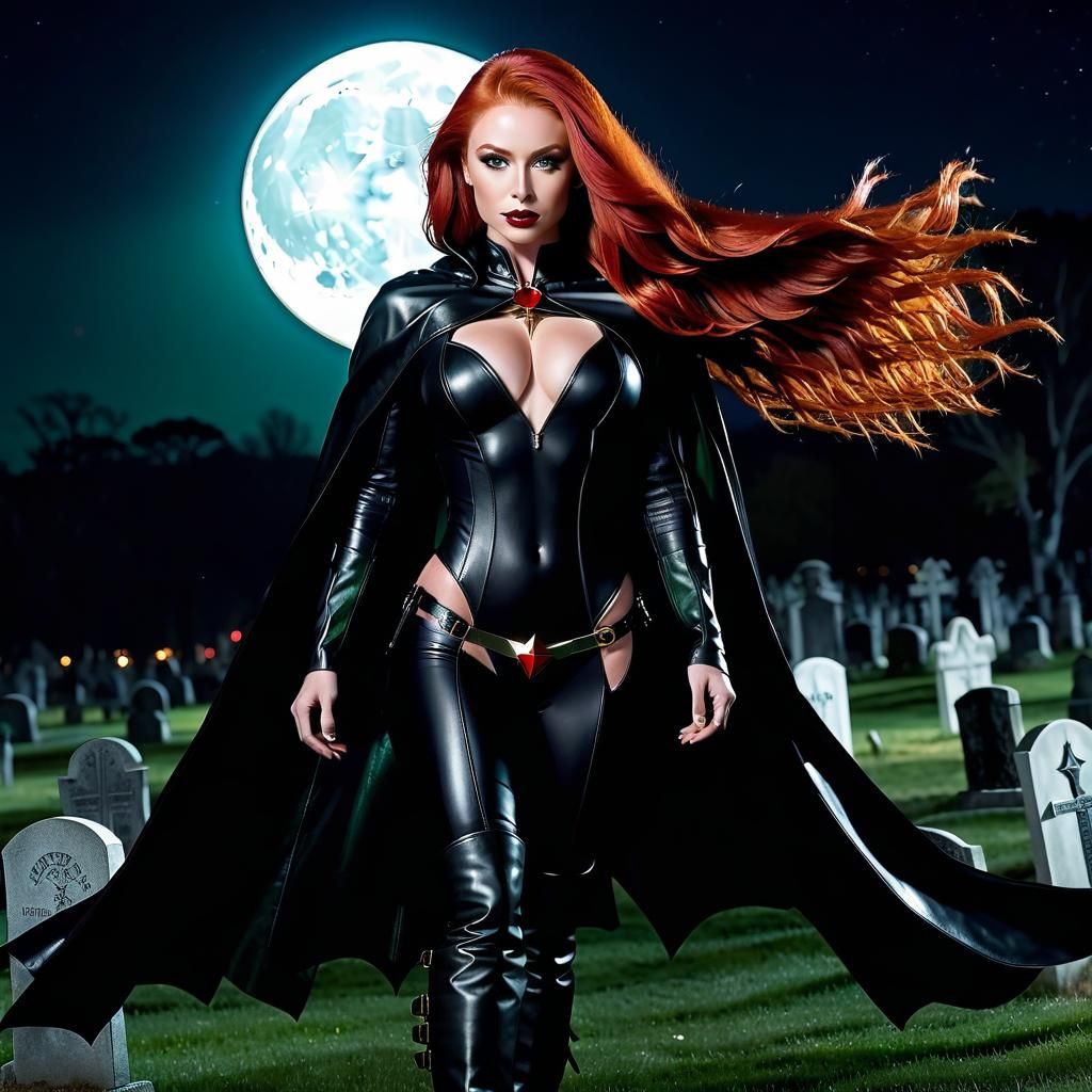 Madelyne Pryor Graveyard Portrait in Dark Fantasy Style