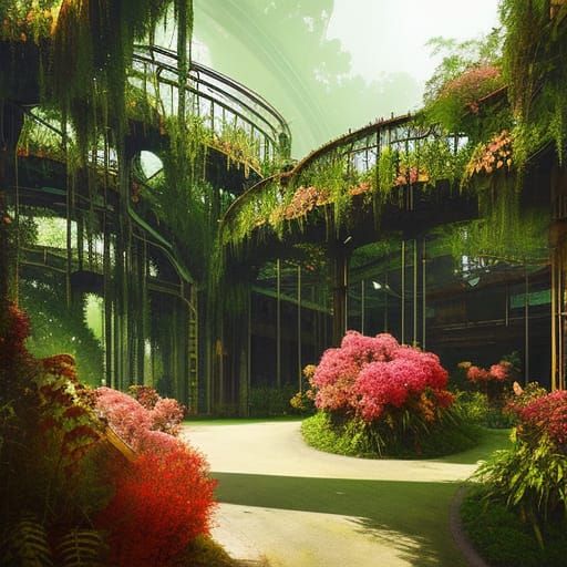 Dieselpunk Amusement Park Reclaimed by Nature