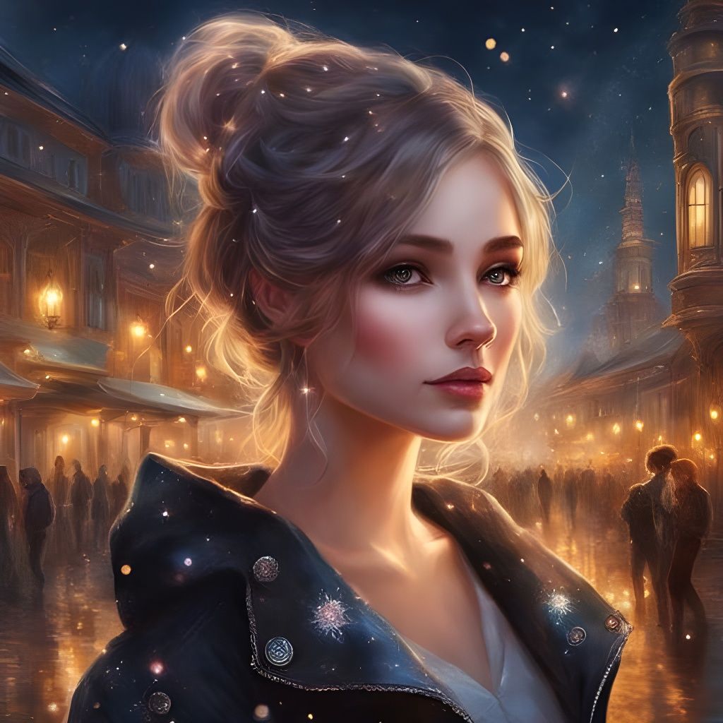 Portrait of a Tatar Girl in Kazan at Night