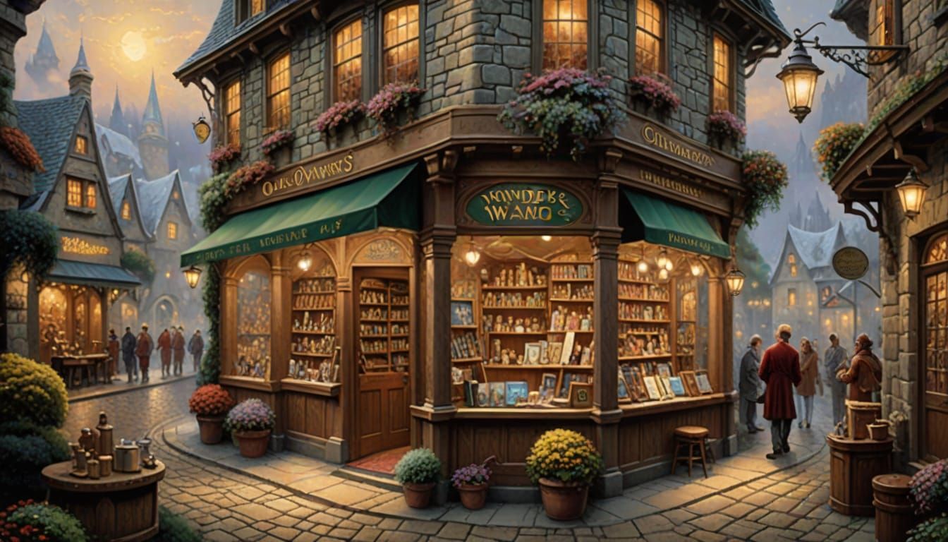 Inside Olivander's Wand Shop by Thomas Kinkade