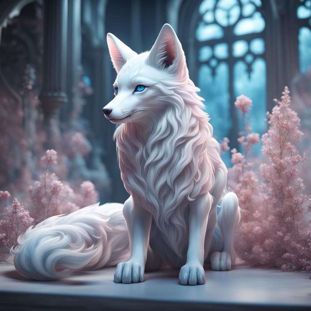 Glass Fox with Intricate Details in Fantasy Art Style