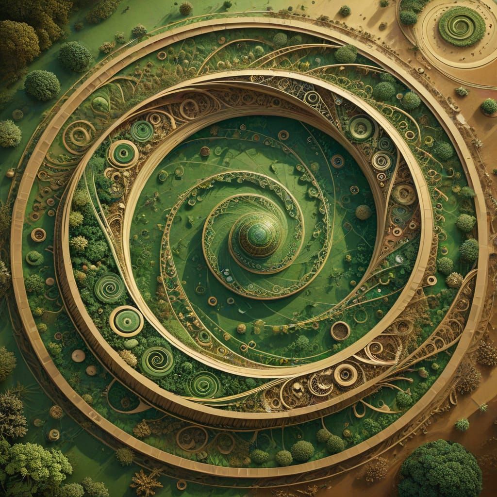 Intricate Crop Circles Form Geometric Patterns from Above