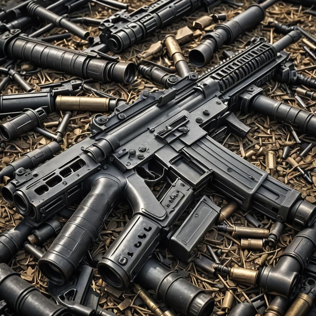 Hyperrealistic Machinegun with Intricate Details