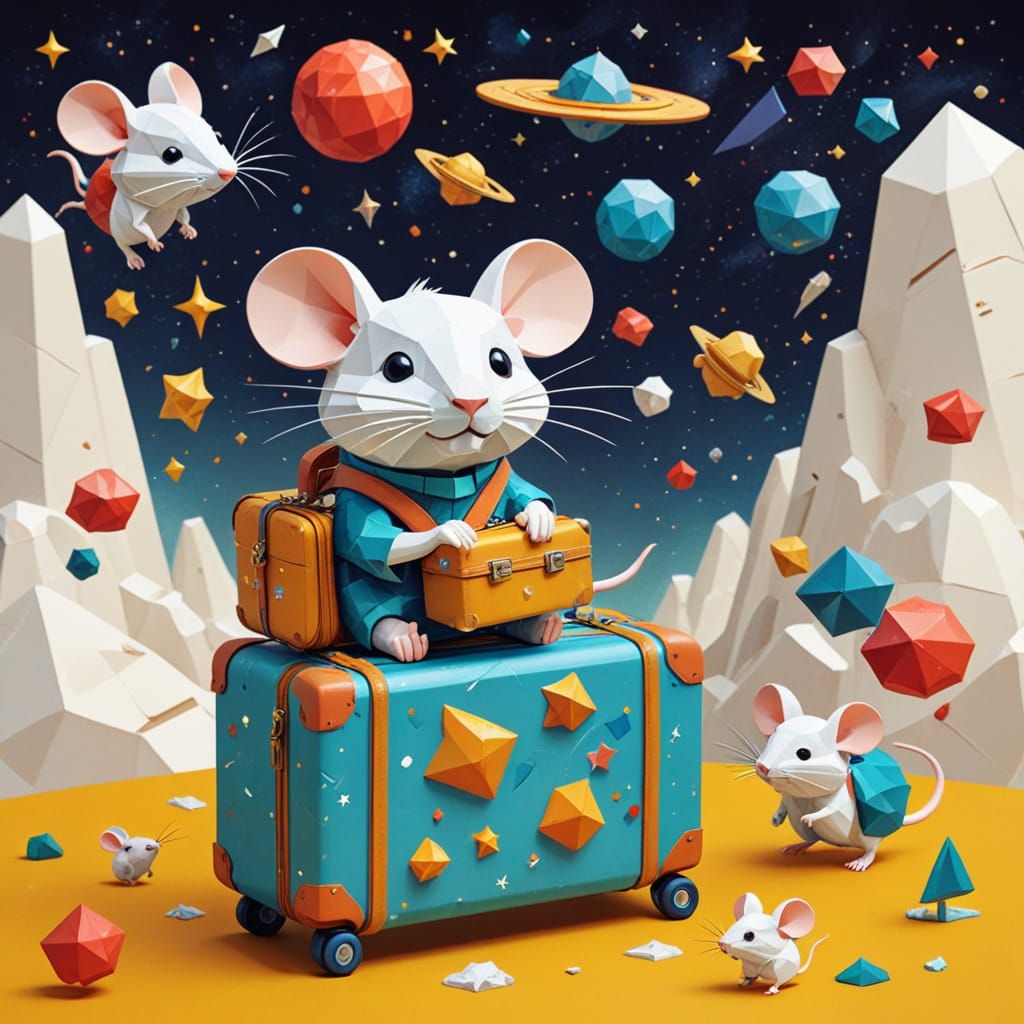 Mice in Space: Picasso-esque Low Poly Adventure