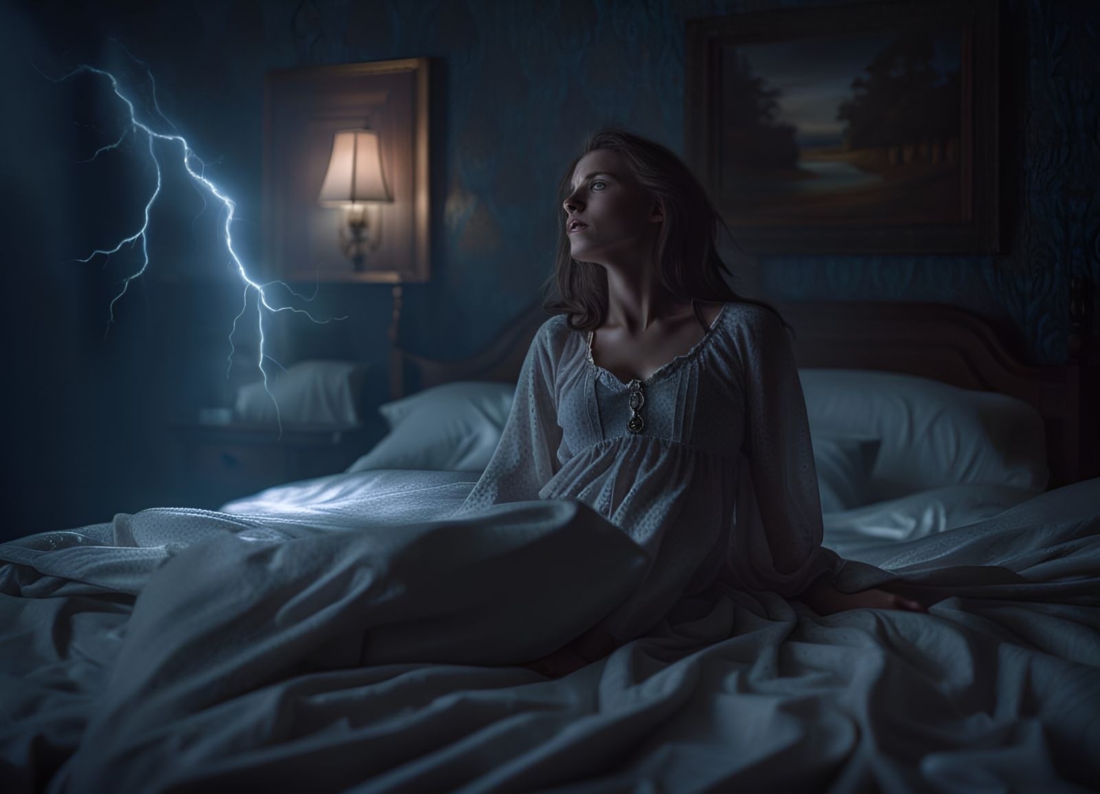 Eerie Girl Levitates During Midnight Thunderstorm