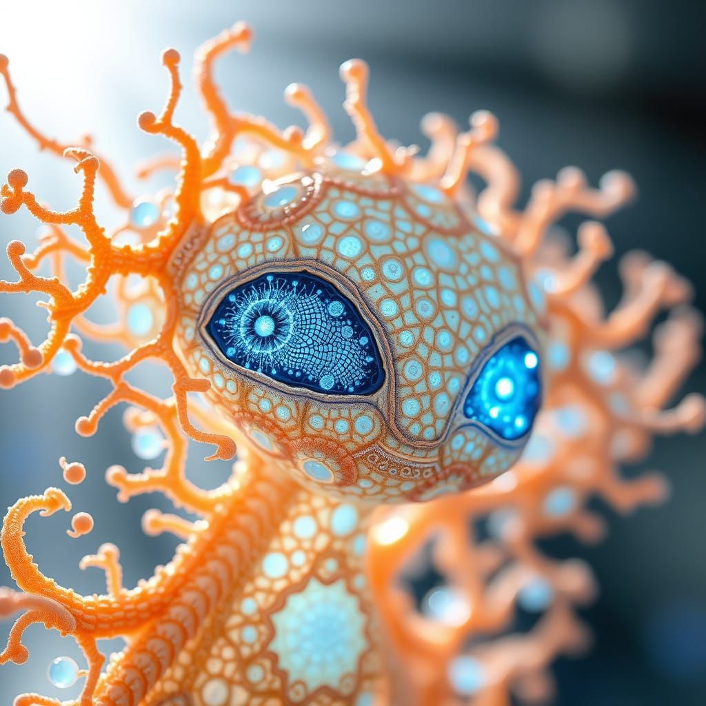 Intricate Alien Babies in Extraterrestrial Landscape