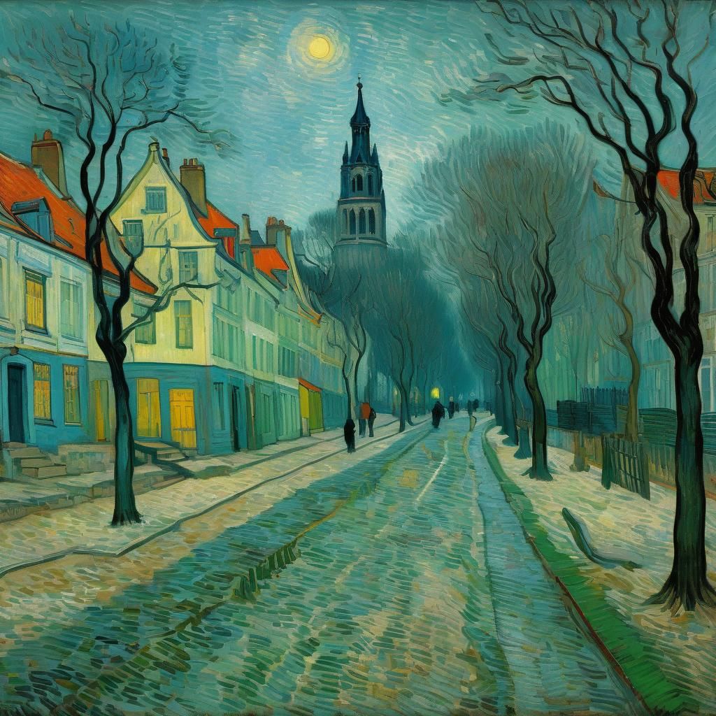 Les Alyscamps Painting in Van Gogh Style