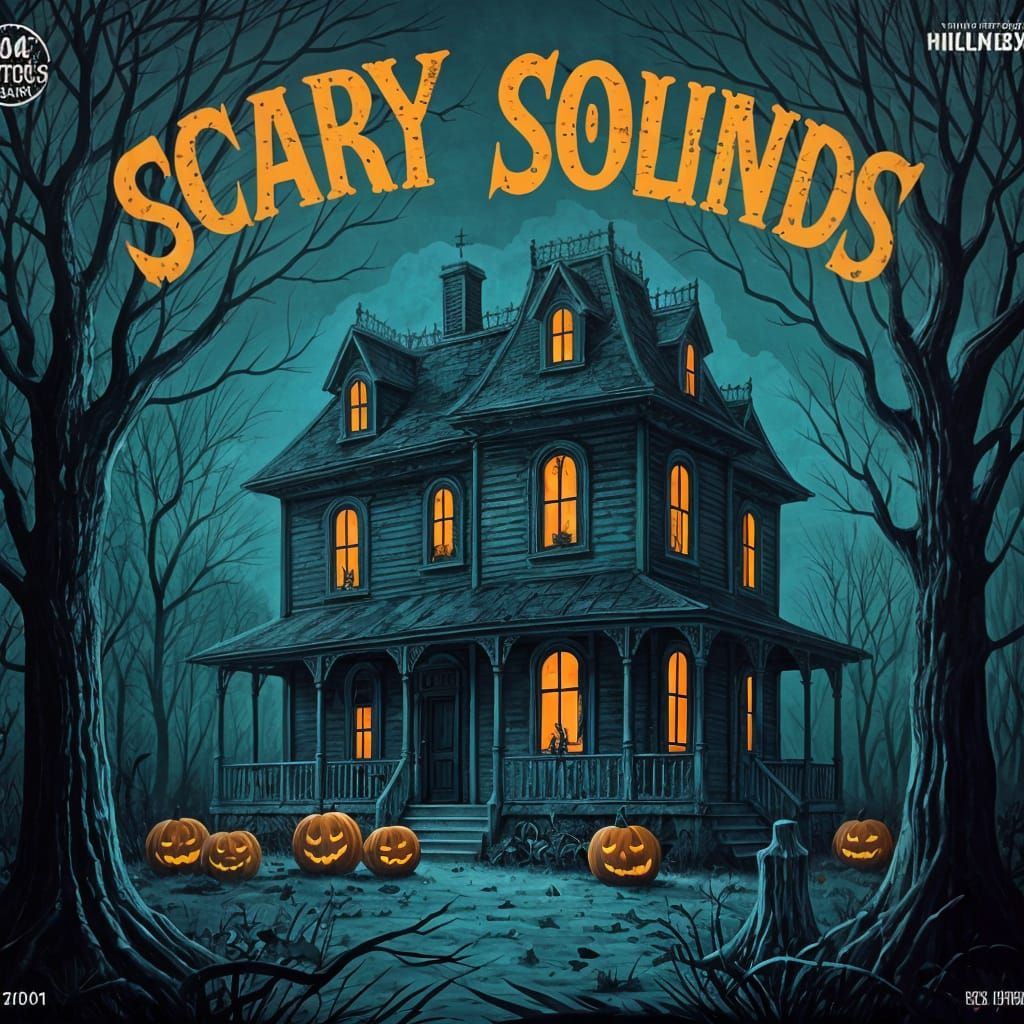 Retro 60s Halloween Album Cover Art