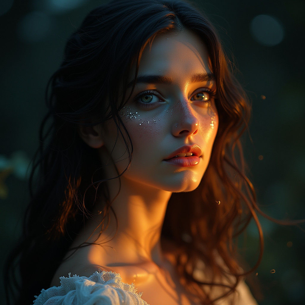 Serene Woman Portrait in Golden Light