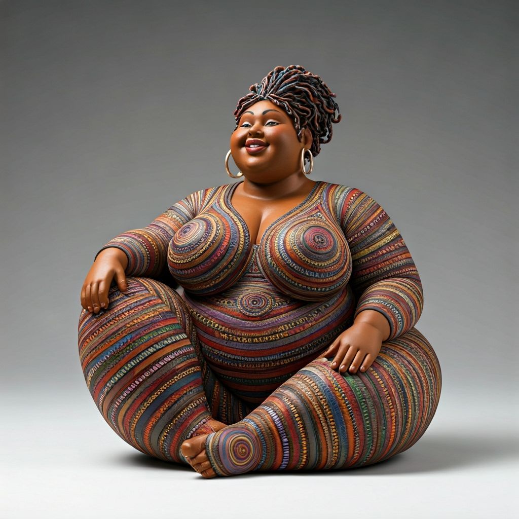 Abstract Sculpture of Relaxed Woman with Bold Shapes
