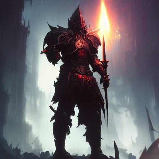 Dark Fantasy Knight Concept Art in 8K