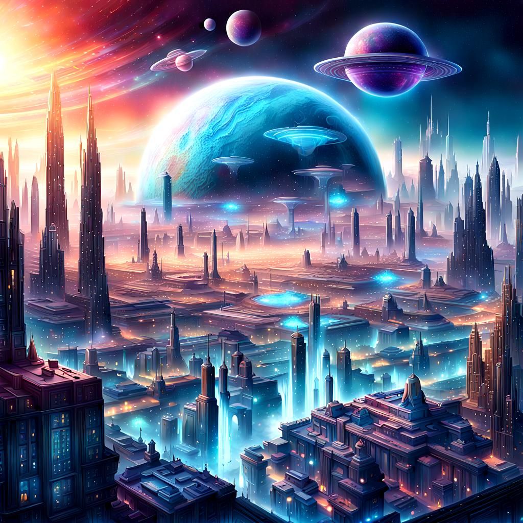 Hidden World: Futuristic City and Spaceship
