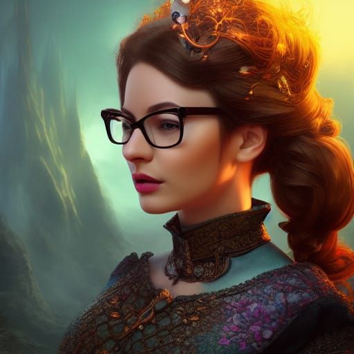 Fantasy Classroom Scene: Beautiful Teacher in Hyper-Realism