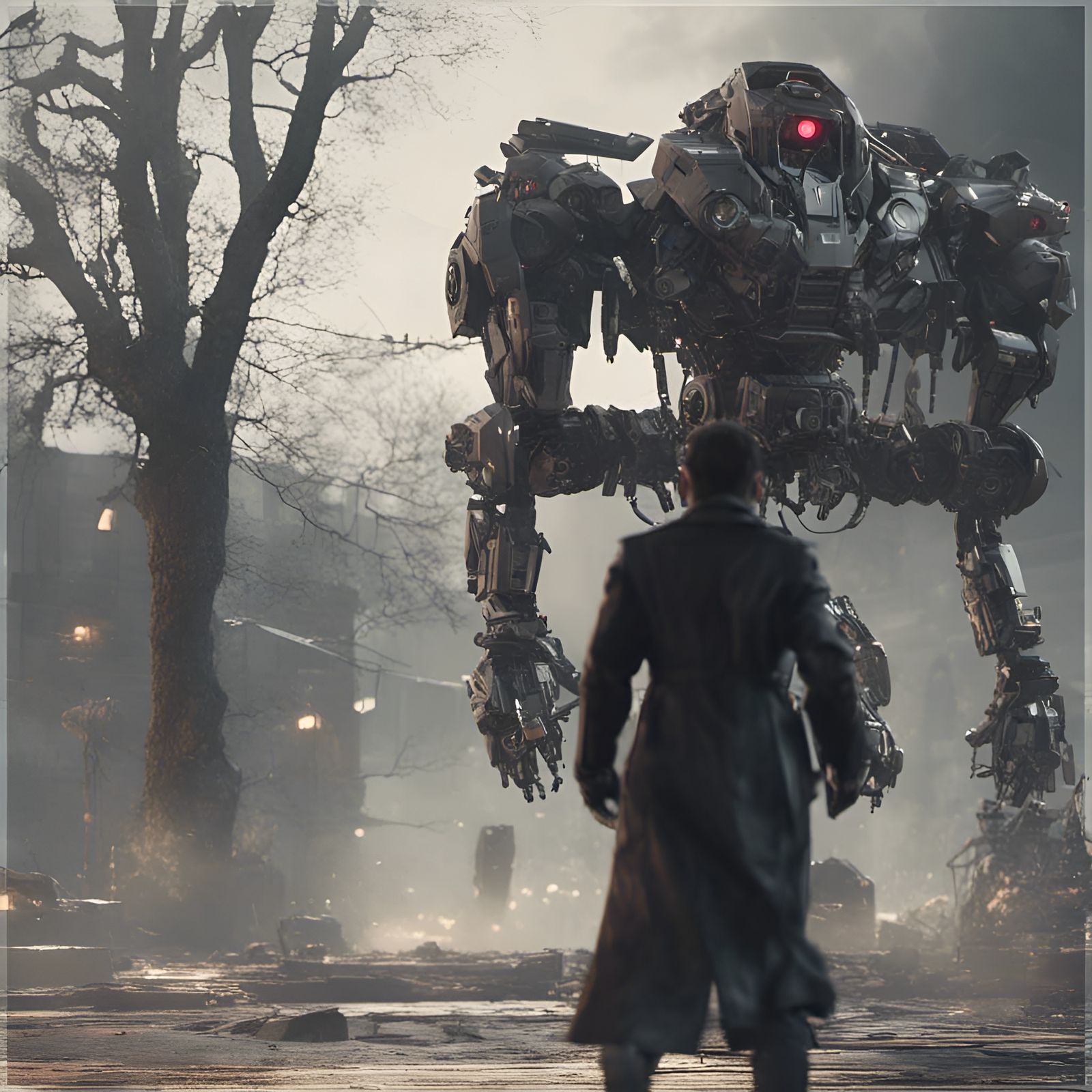 Futuristic Sci-Fi Mech in Cinematic Style