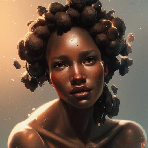 Detailed Portrait of a Black Person in Artstation Style