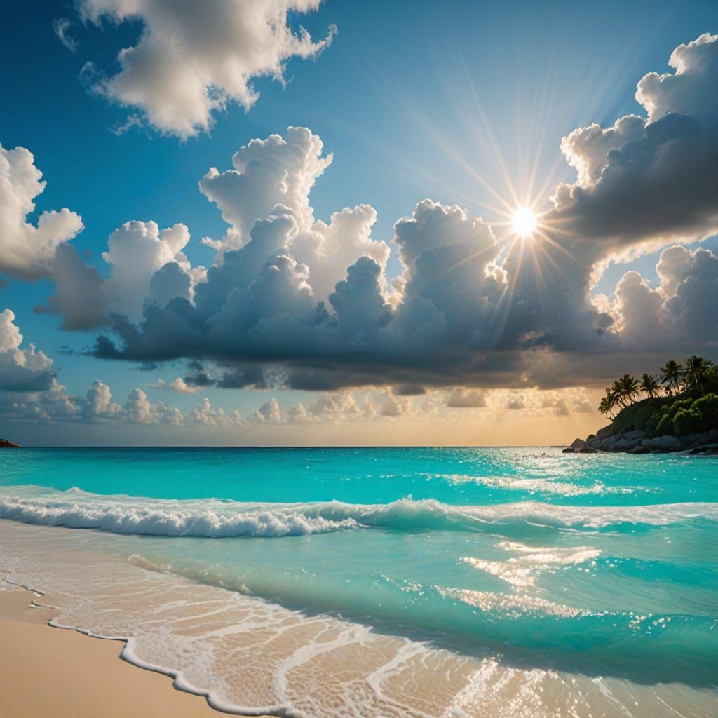 Glowing Turquoise Tropical Beach Paradise