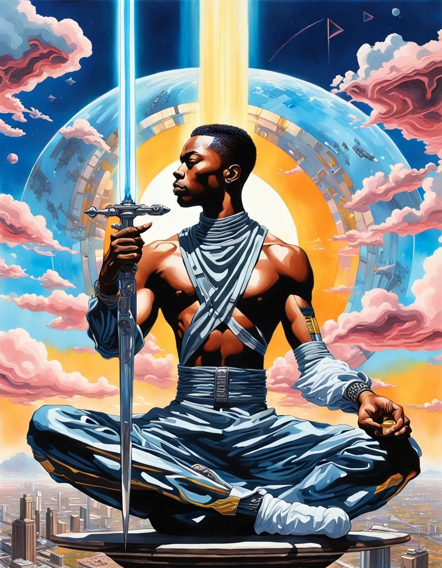 80s retro futurism black male