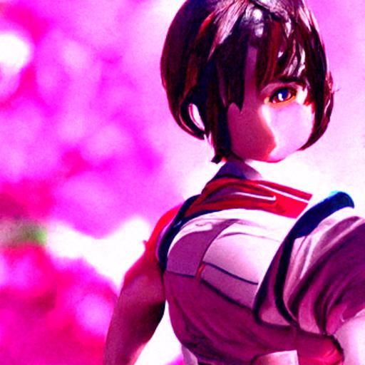 Sakura Kasugano: 3D Shaded Artstation Trend