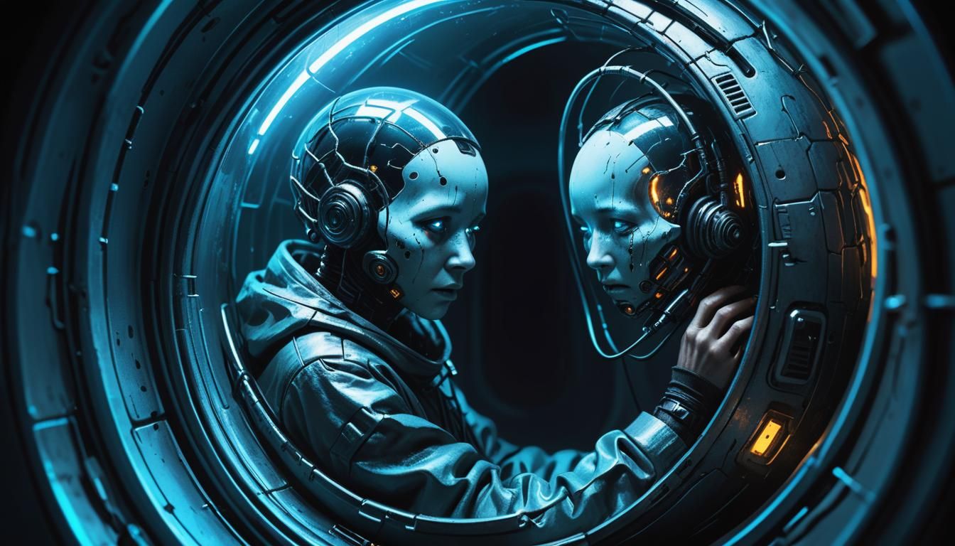 Cyberpunk Cocoon: Claustrophobic Neon Dystopia in 8K