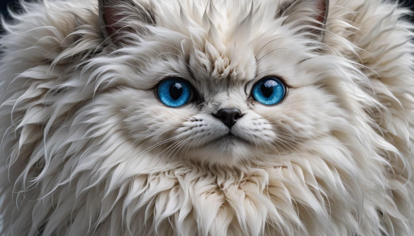 Adorable Fluffy Creature with Sparkling Blue Eyes