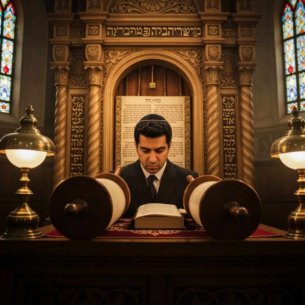 Devout Jewish Man in Ornate, Culturally Rich Setting