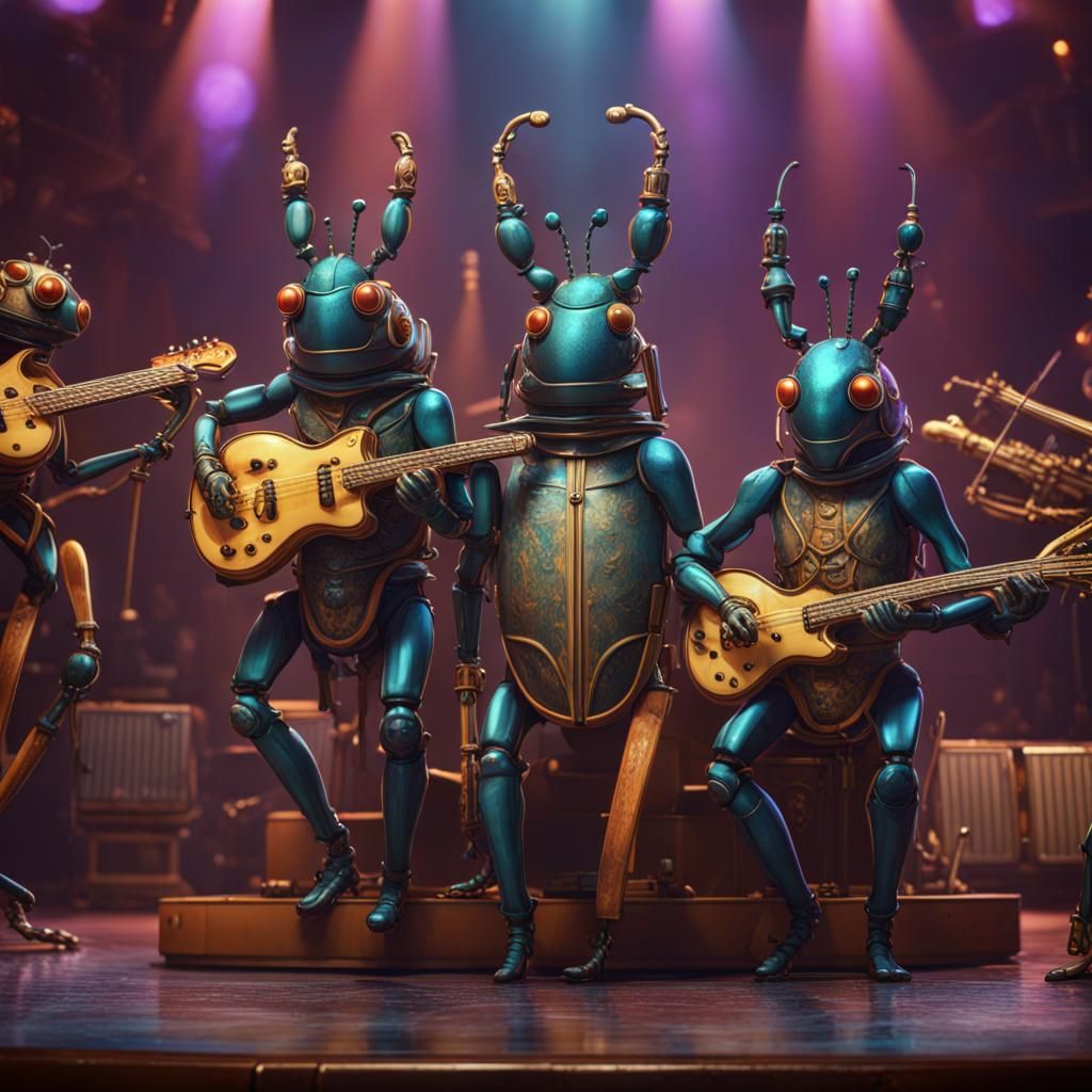 Beetle Band on Stage: Fantasy Concept Art