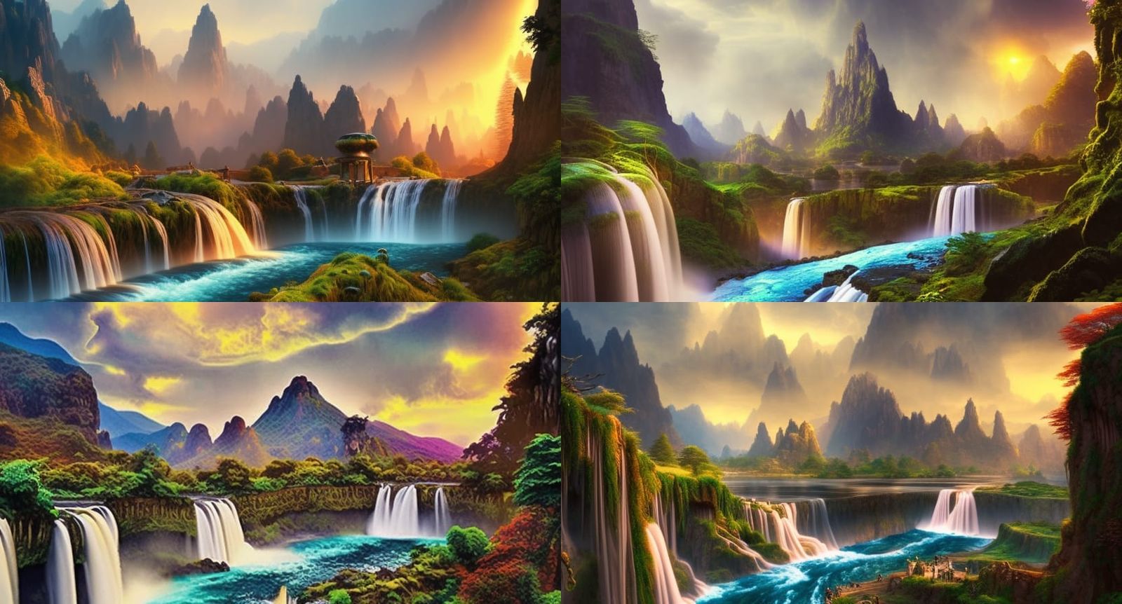 Epic Waterfalls and Rivers in Dramatic Landscape