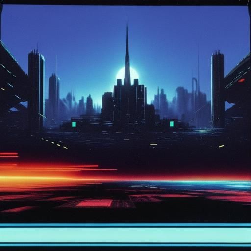 1990s Bootleg Sci-Fi Scene in Vaporwave Style