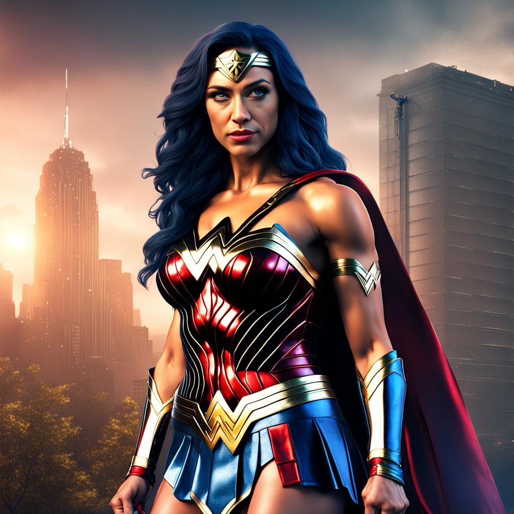 Wonder Woman Bowing to Supergirl: Fantasy Concept Art