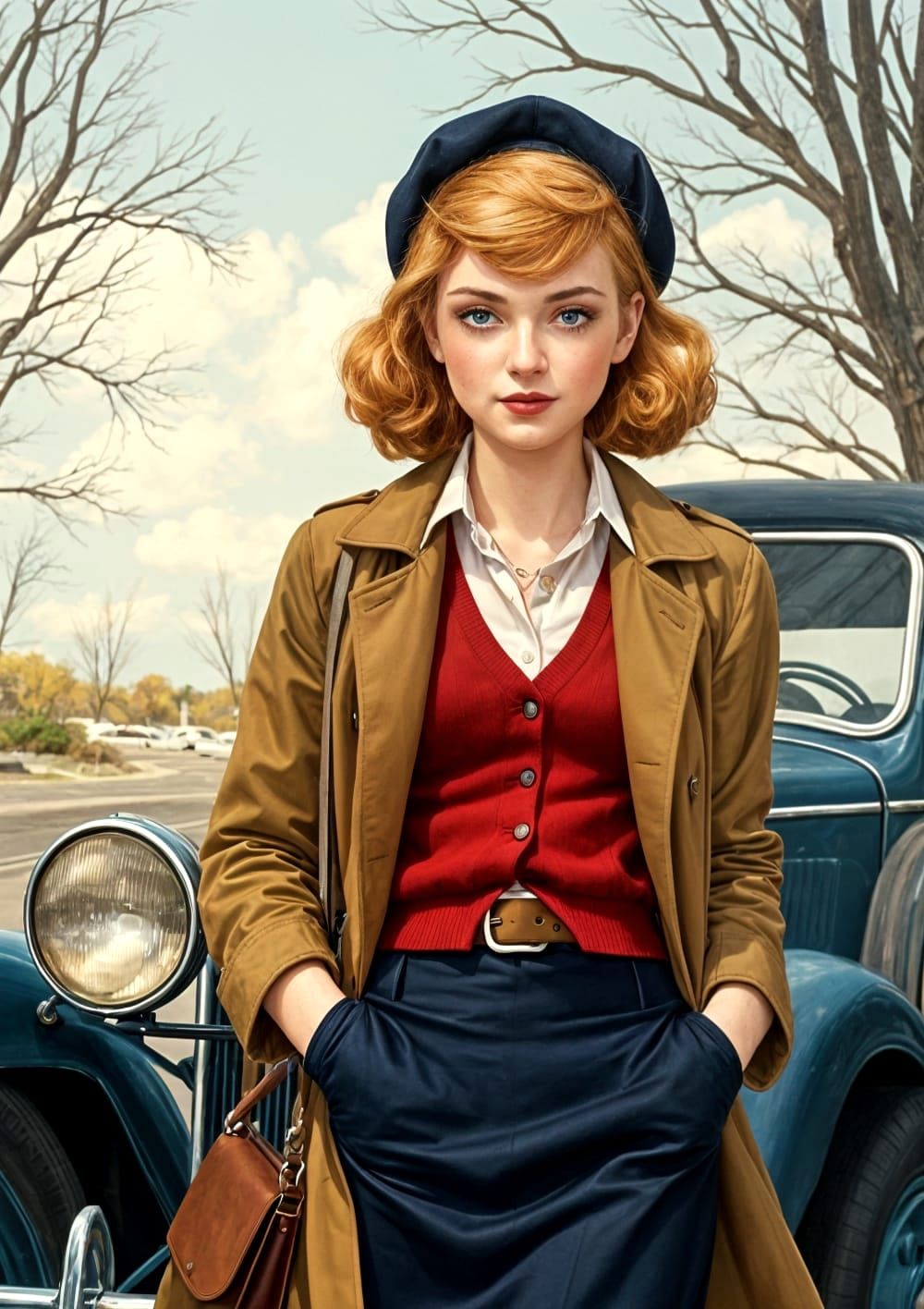 Nancy Drew Illustration in 1930s Book Style