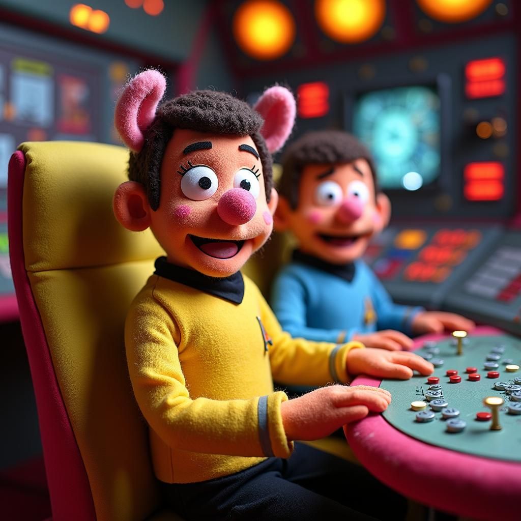Muppet-Style Star Trek: Captain Kirk on the Enterprise