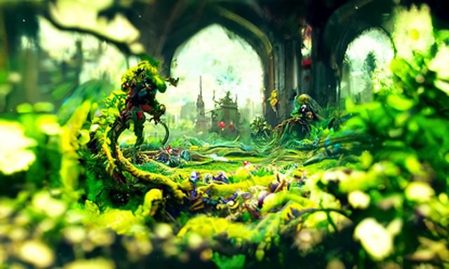 Hyperdetailed Moss in Fairyland Scene