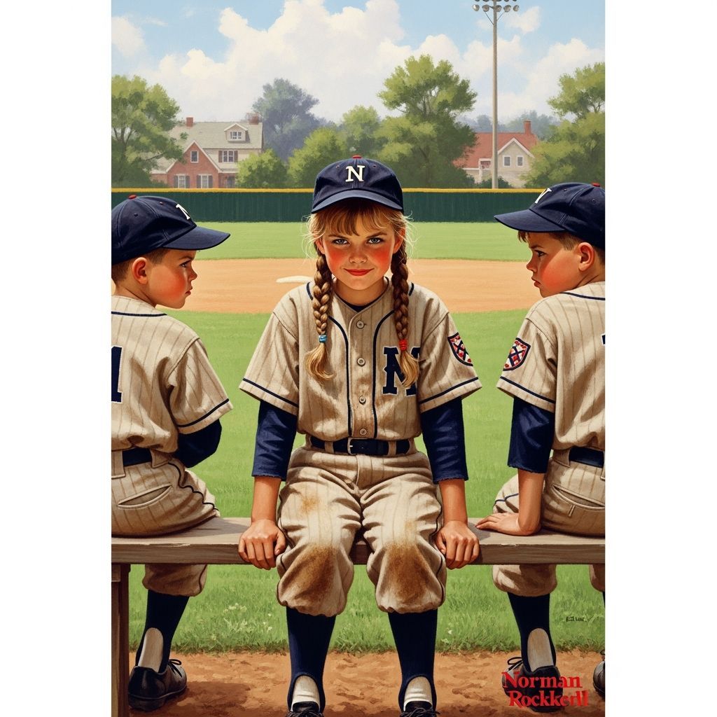 Girl in 1950s Baseball Uniform Defies Expectations