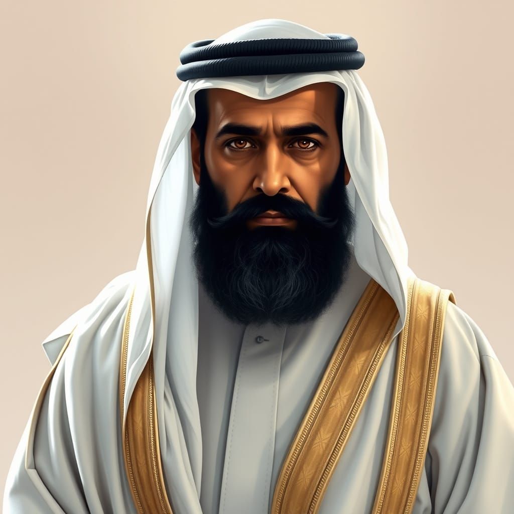 Ruthless Oil Magnate Bashir Al-Farsi in Traditional Omani At...