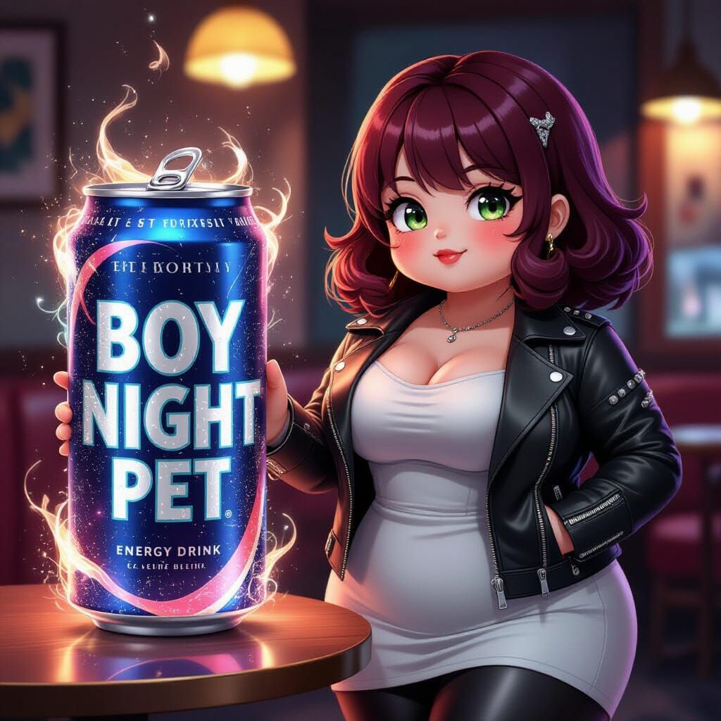 Anime Woman in White Dress and Leather Jacket