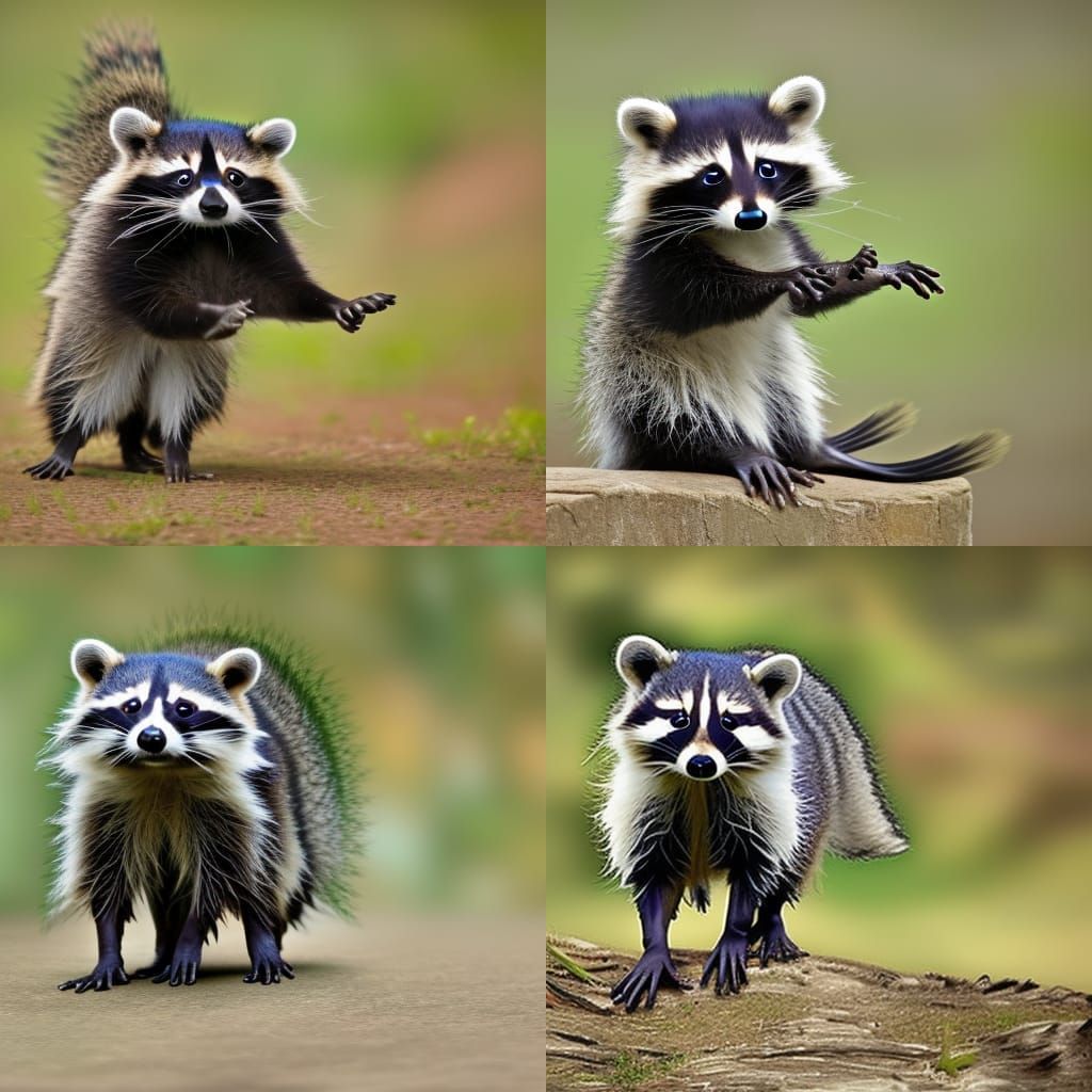 Raccoon with Angel Wings in 4K