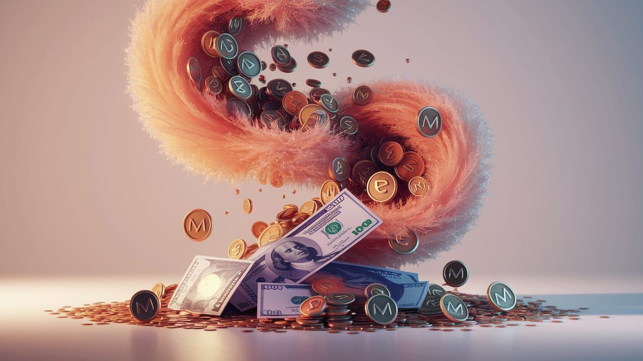 Money Cascade: Euros, Dollars, and Monero in Cosmic Display