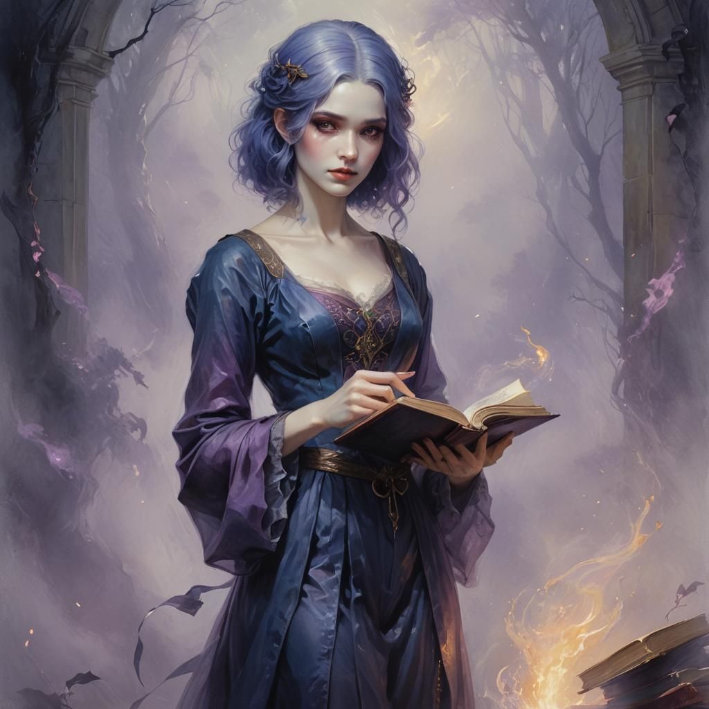 Enchanting Lilith Concept Art in Vibrant Oil Painting Style