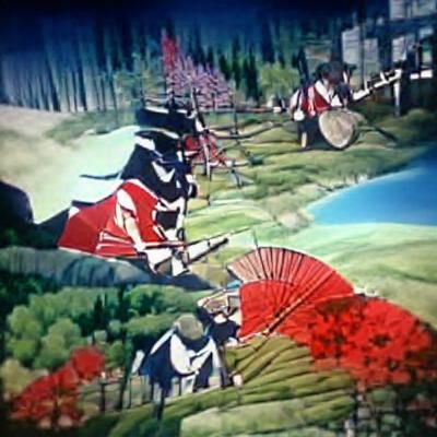 Vibrant Samurai in Feudal Japan Anime Style
