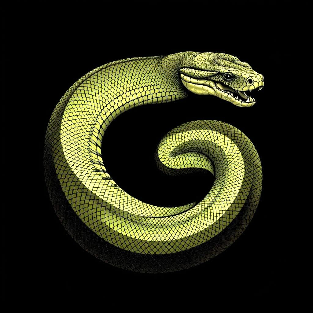 Anaconda Snake Shaped as Letter G