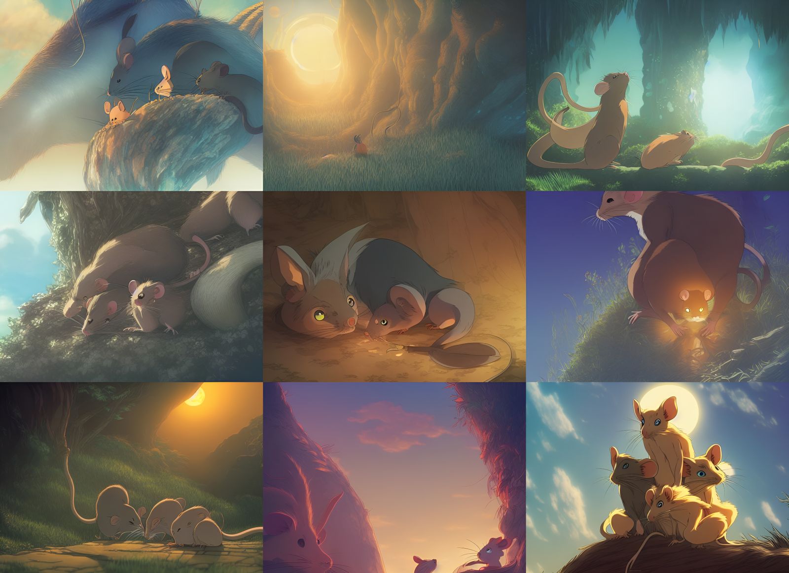 Rats of Nimh in Ghibli Anime Style
