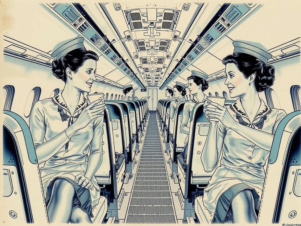Boeing 707 Cutaway Technical Drawing with Aircrew