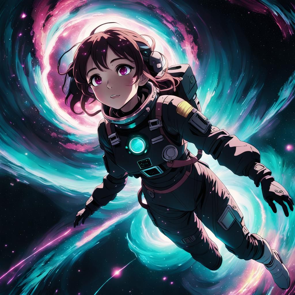 Anime Girl Closes Black Hole in Space
