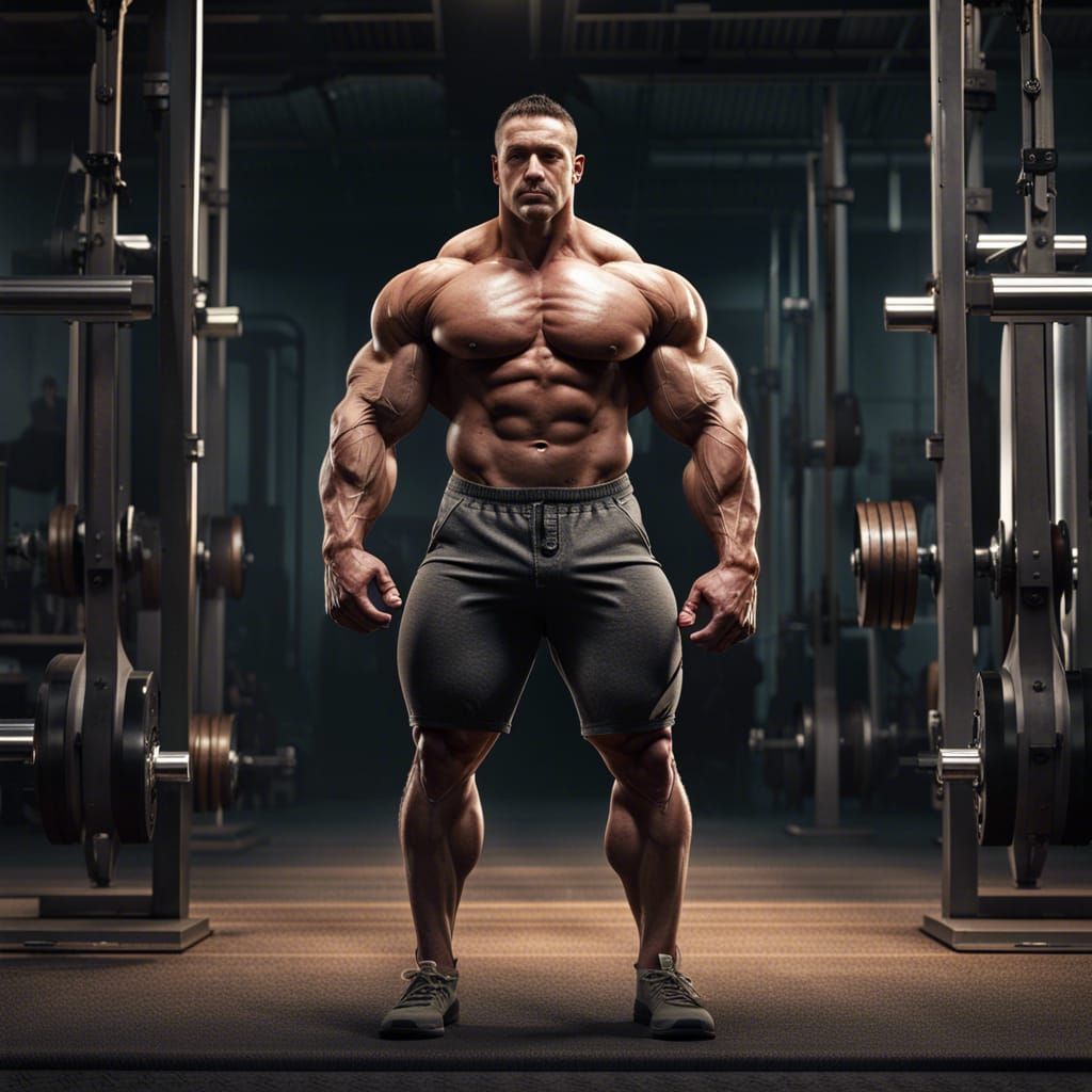 Massive Bodybuilder with Unrealistic Muscles