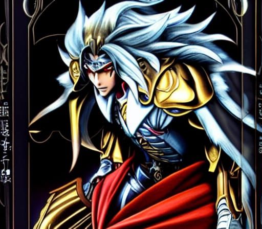 Alucard in Golden Armor: 3D Japanese Animation