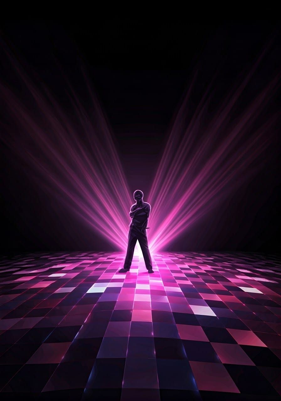 Vibrant Disco Scene in Neon Synthwave Style